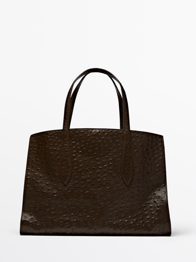 Massimo Dutti Сумка ICON MAXI из текстурированной кожи купить с доставкой.