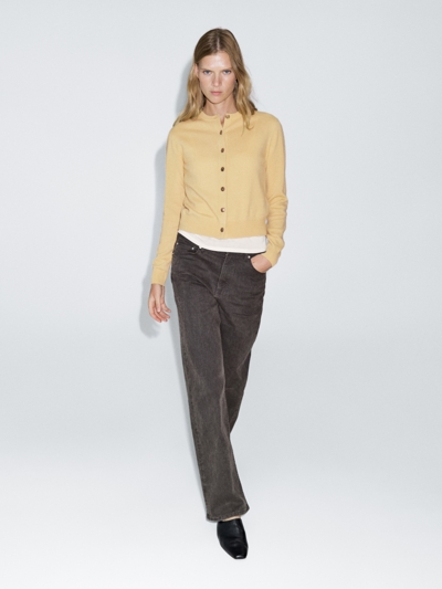 Massimo Dutti Кардиган из 100% шерсти с золотыми пуговицами купить с доставкой.