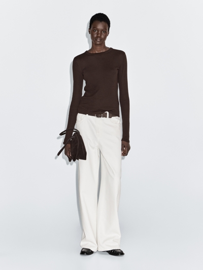 Massimo Dutti Футболка с длинным рукавом из хлопкового смесового материала