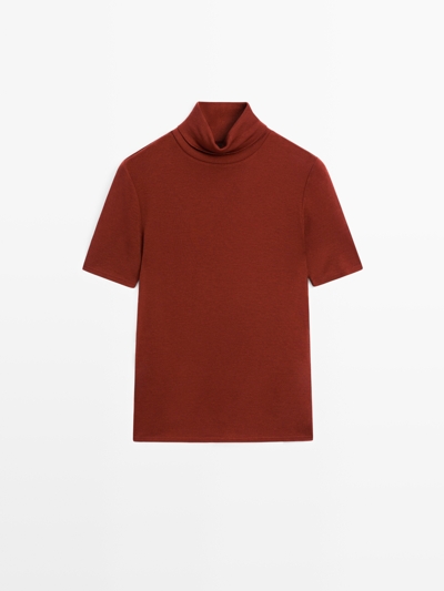 Massimo Dutti Футболка с высоким воротником и короткими рукавами