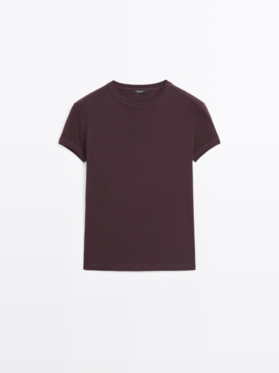 Massimo Dutti Футболка с коротким рукавом из 100% хлопка
