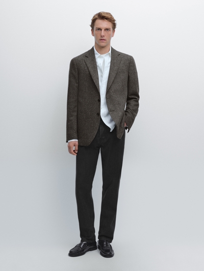 Massimo Dutti Пиджак из шерстяной смеси с пуговицами купить с доставкой.