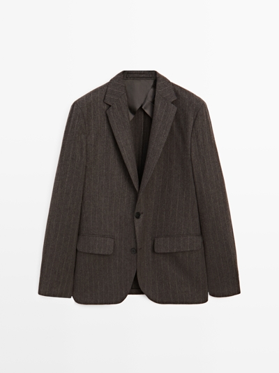 Massimo Dutti Полосатый пиджак из шерстяной смеси купить с доставкой.