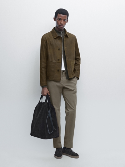 Massimo Dutti Хлопковые брюки в узком крое из смесовой ткани купить с доставкой.