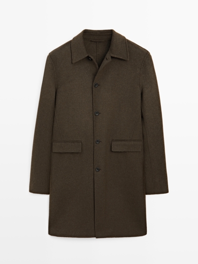 Massimo Dutti Пальто из шерсти искусственного меха купить с доставкой.