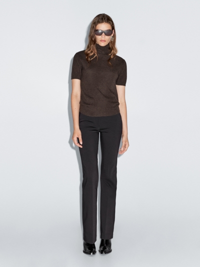 Massimo Dutti Трикотажный свитер из шерстяной смеси с короткими рукавами