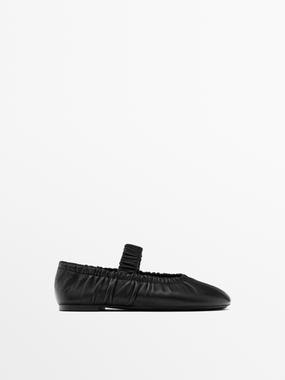 Massimo Dutti Балетки из мягкой растяжимой кожи купить с доставкой.