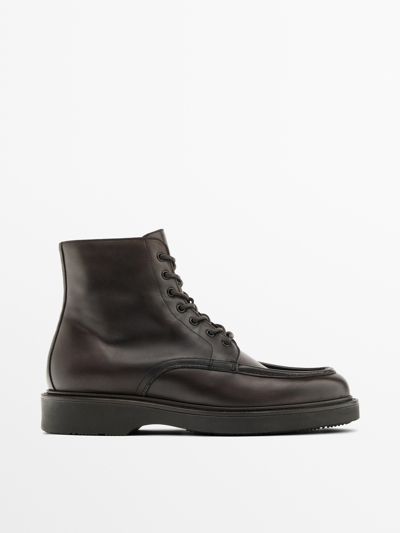 Massimo Dutti Ботинки из мягкой кожи с мокасиновым мысом купить с доставкой.