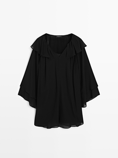 Massimo Dutti Платье с оборками купить с доставкой.