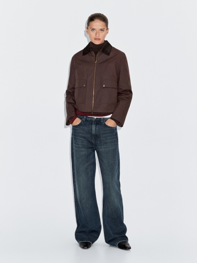 Massimo Dutti Короткая куртка с отделкой воротником из вельвета купить с доставкой.