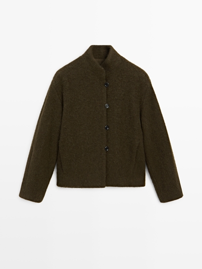 Massimo Dutti Кардиган из смесовой альпаки и шерсти с короткими рукавами купить с доставкой.