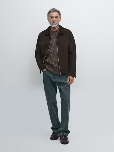 Massimo Dutti Шерстяная куртка с двойным воротником из вельвета купить с доставкой.
