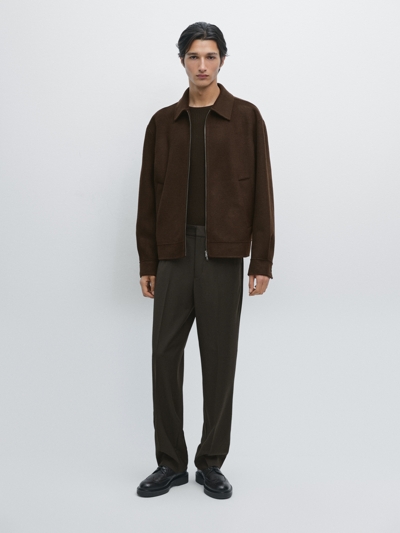 Massimo Dutti Куртка из шерстяной смеси с молнией купить с доставкой.