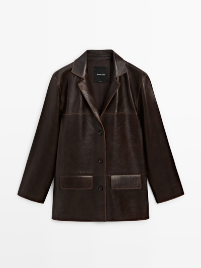 Massimo Dutti Куртка из натуральной кожи нубука купить с доставкой.