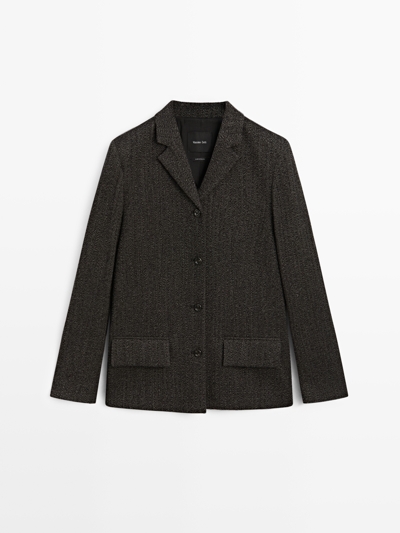 Massimo Dutti Шерстяной пиджак в мелкую вязку купить с доставкой.