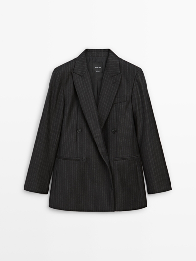 Massimo Dutti Двубортный пиджак из 100% шерсти купить с доставкой.