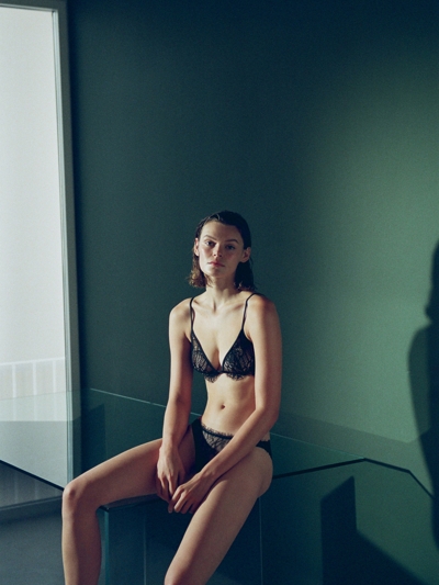 Massimo Dutti Бра-топ из кружева и хлопка