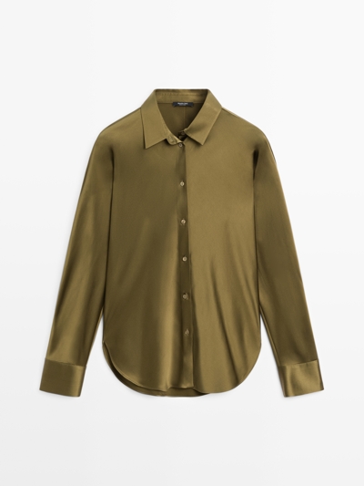 Massimo Dutti Блузка сатиновая с рукавами летучая мышь купить с доставкой.