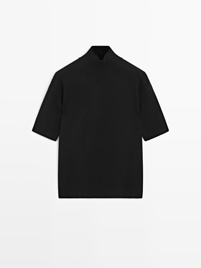 Massimo Dutti Свитер из 100% шерсти с короткими рукавами