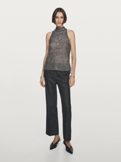 Massimo Dutti Топ на завязках из вязаного шерстяного альпака купить с доставкой.