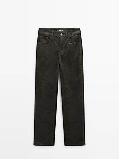 Massimo Dutti Брюки с прямыми штанинами из бархата купить с доставкой.