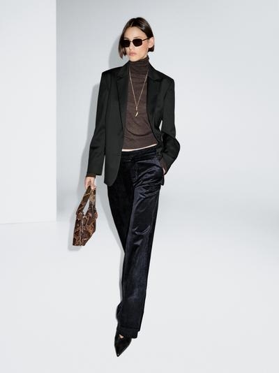 Massimo Dutti Брюки-палаццо из вельвета средней посадки купить с доставкой.