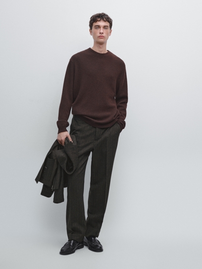 Massimo Dutti Свитер из шерстяной смеси с круглым вырезом