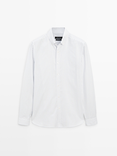Massimo Dutti Рубашка в полоску REGULAR FIT из 100% хлопка