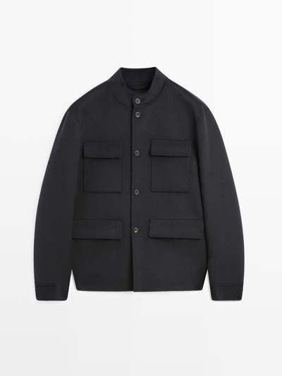 Massimo Dutti Пиджак из шерстяной смеси с стойким воротником купить с доставкой.