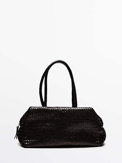 Massimo Dutti Сумка через плечо из плетенной натуральной кожи нубук купить с доставкой.