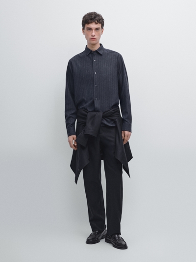 Massimo Dutti Рубашка с прямым кроем в полоску