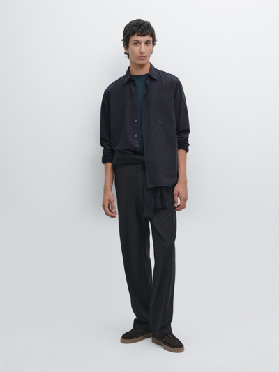 Massimo Dutti Рубашка REGULAR FIT из микро вельвета