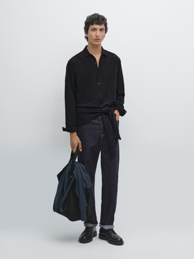 Massimo Dutti Рубашка из микро-кордуры с регулярной посадкой