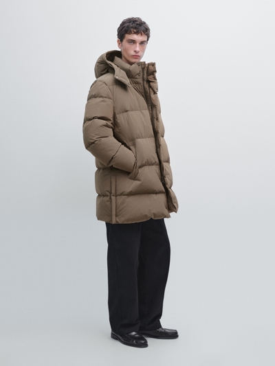Massimo Dutti Пуховик с длинным водоотталкивающим покрытием
