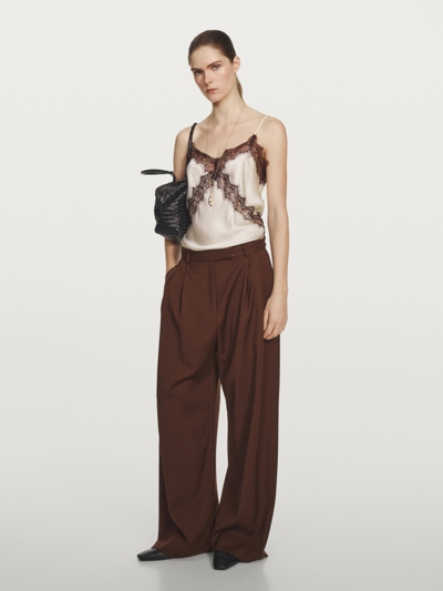 Massimo Dutti Широкие брюки с двойными вытачками - STUDIO