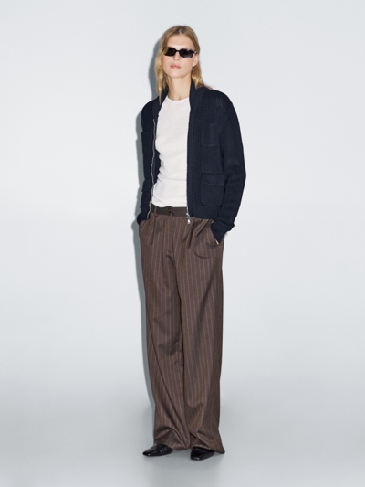 Massimo Dutti Брюки с широкими брючинами в полоску купить с доставкой.
