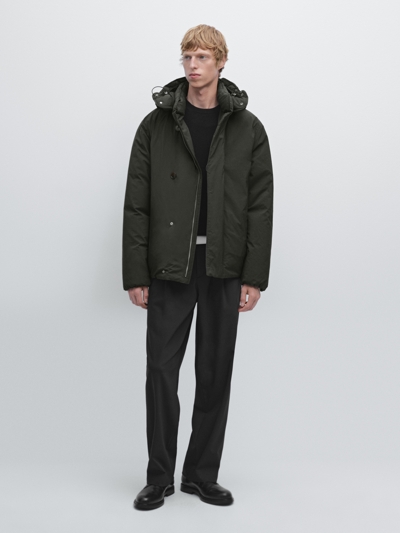 Massimo Dutti Короткая пуховая парка из смеси пера и пуха купить с доставкой.