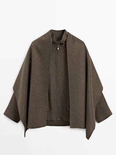 Massimo Dutti Бомбер с шарфом из шерстяной смеси купить с доставкой.