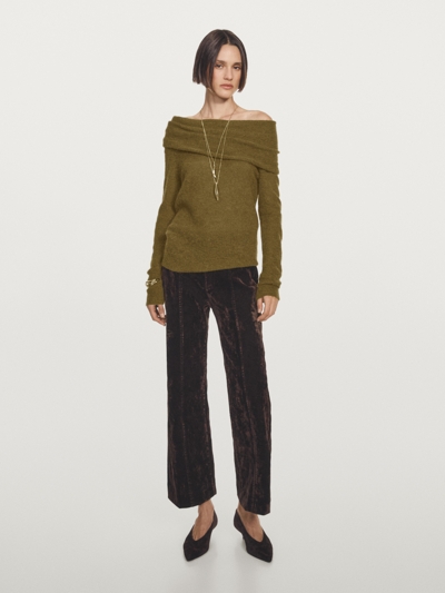 Massimo Dutti Джинсы с высокой посадкой и расклешенным кроем с флоковым принтом