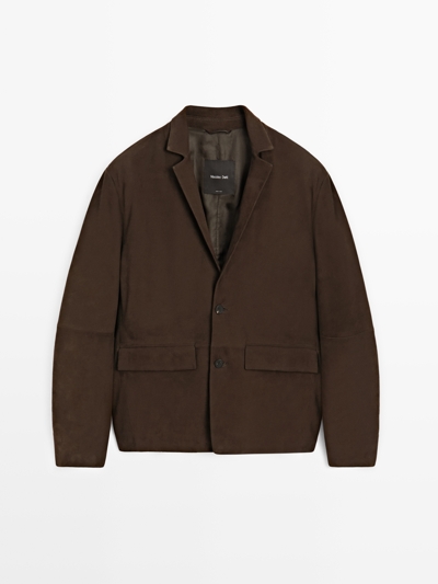 Massimo Dutti Американская замшевая куртка с деталями строчки