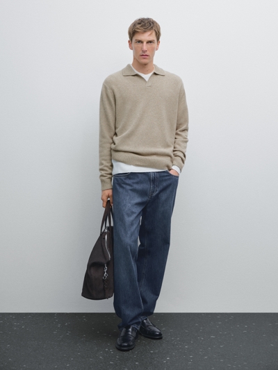 Massimo Dutti Вязанный свитер с V-образным вырезом из 100% кашемира купить с доставкой.