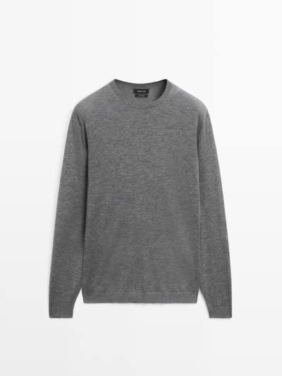 Massimo Dutti Вязанный свитер с круглым вырезом 100% кашемира купить с доставкой.