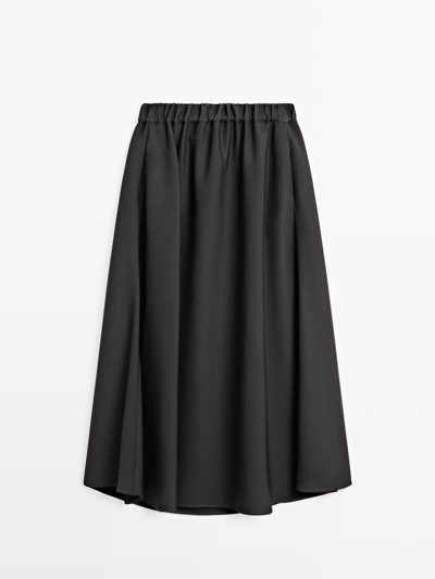 Massimo Dutti Юбка-солнце миди с эластичным поясом
