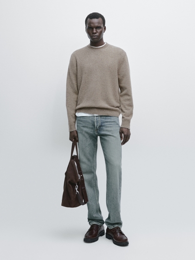 Massimo Dutti Свитер с круглым вырезом из 100% шерсти