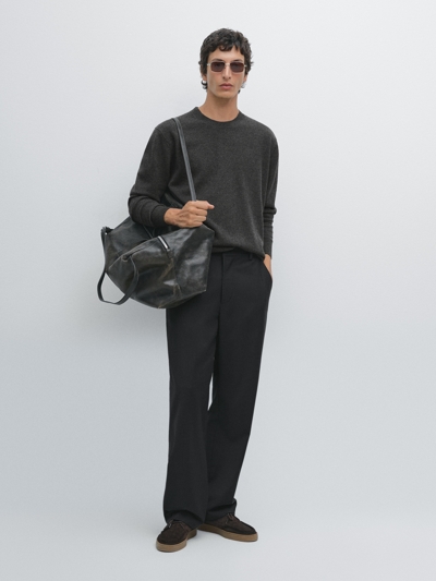 Massimo Dutti Свитер с круглым вырезом из шерстяно-акриловой смеси