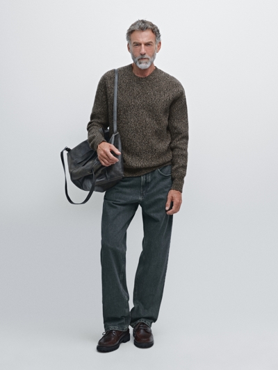 Massimo Dutti Свитер с круглым вырезом из 100% шерсти купить с доставкой.