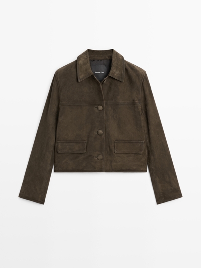 Massimo Dutti Куртка из замши с подкладкой на пуговицах купить с доставкой.