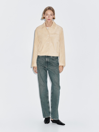 Massimo Dutti Короткая куртка из замши купить с доставкой.
