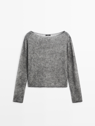 Massimo Dutti Свитер из шерсти и альпаки с коротким рукавом