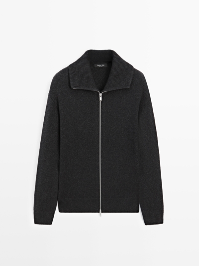 Massimo Dutti Кардиган с высоким воротником из шерстяной смеси